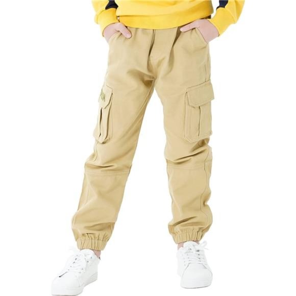 Boys Cargo Pants Drawstring Wild Casual Joggers Age 6 16 Years